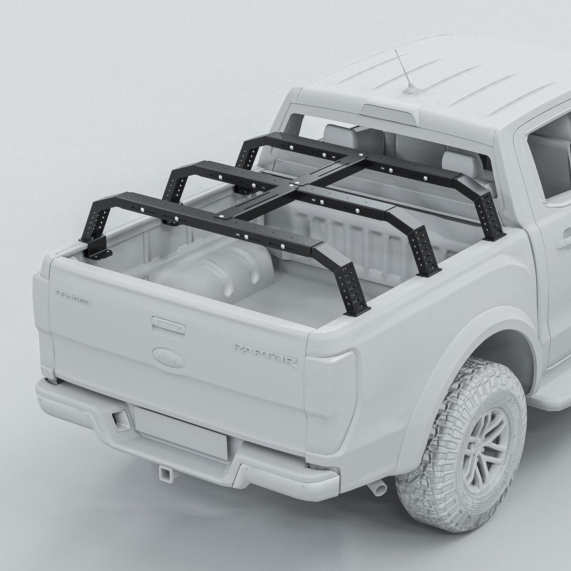 DOT bed rack in mid size on Ford Ranger Raptor