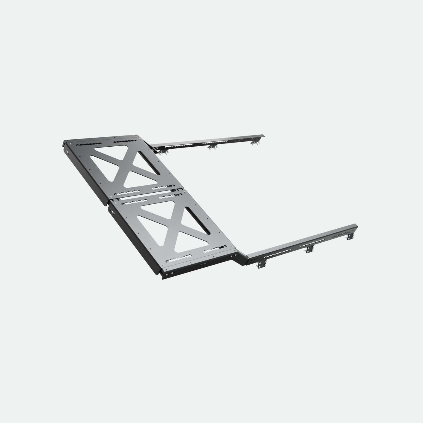 Rendering of extension for bed rack for pick up trucks