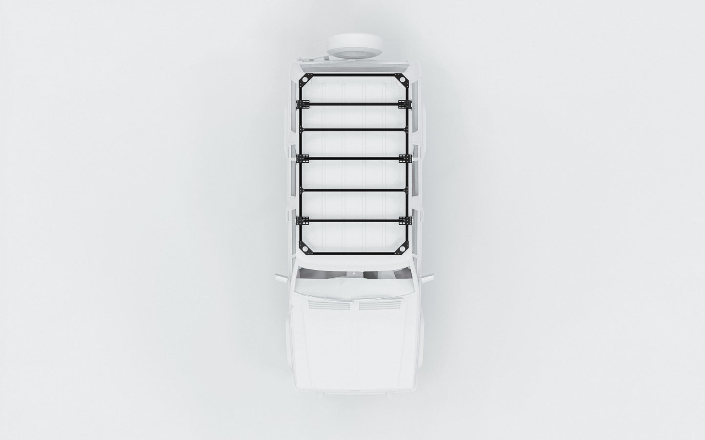 Top view of DOT roof rack set in Medium size