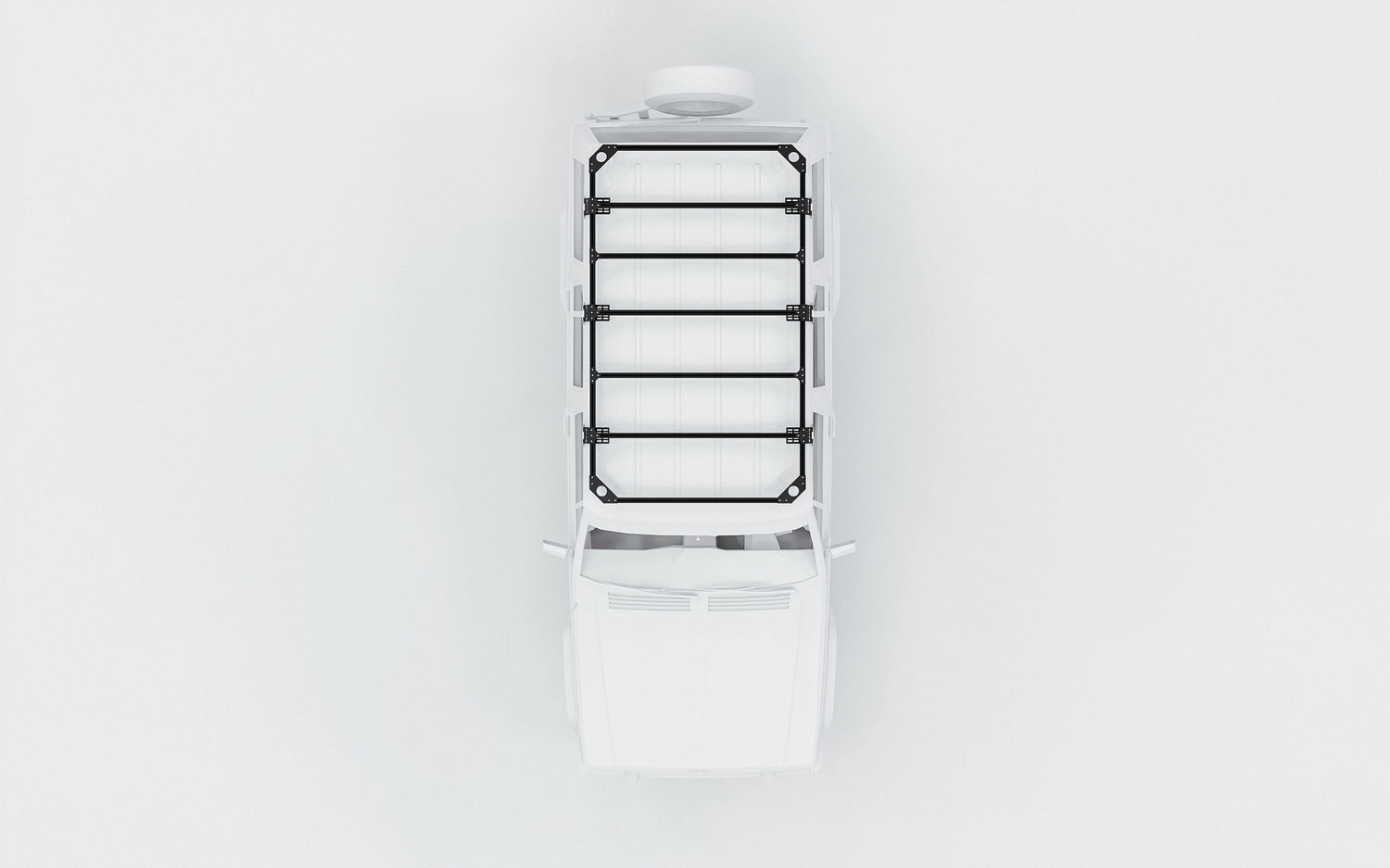 Top view of DOT roof rack set in Medium size