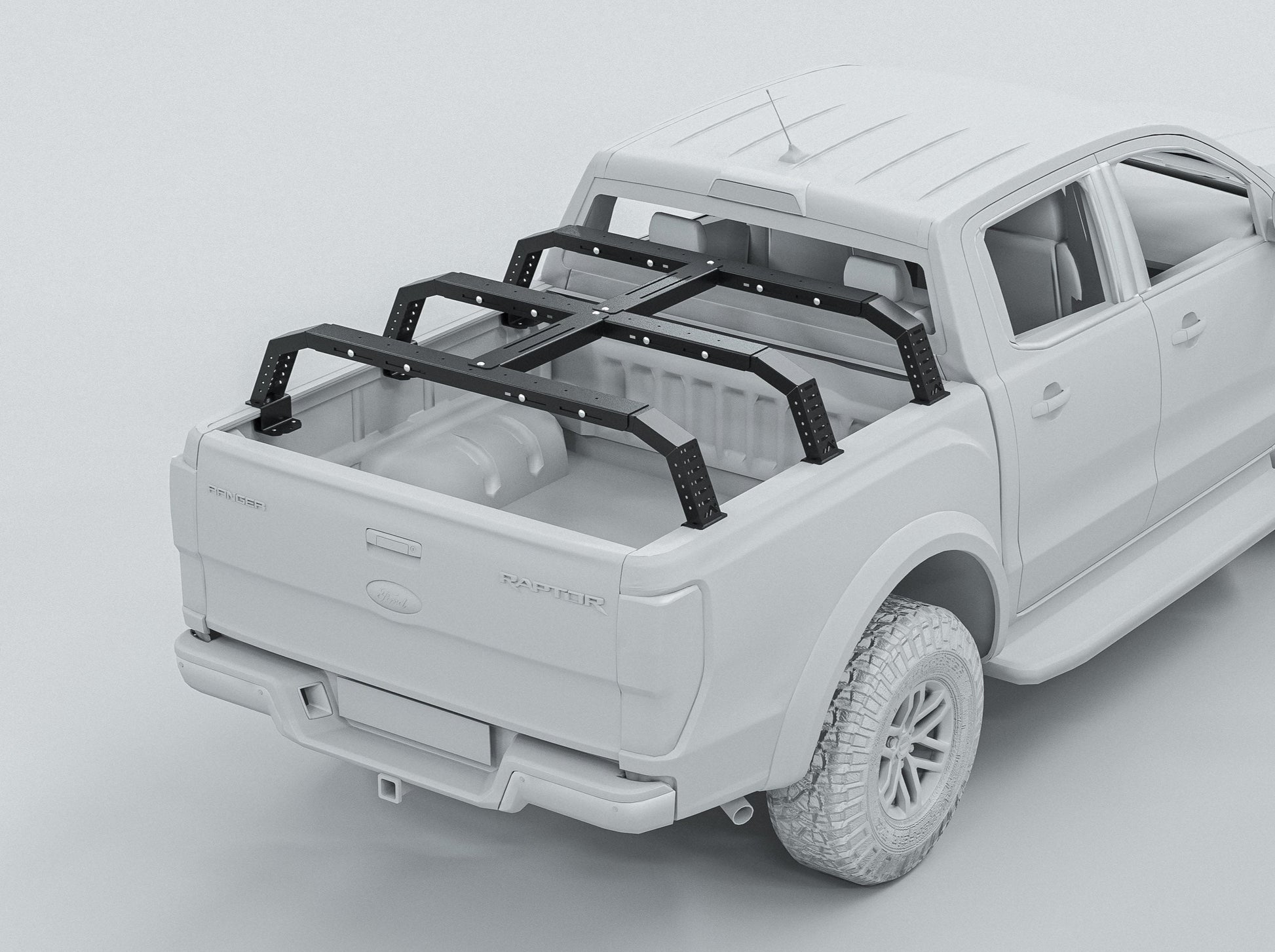 DOT bed rack in mid size on Ford Ranger Raptor