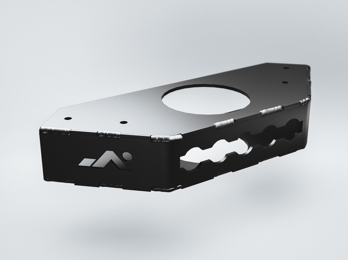 Rendering of DOT Corner Bracket made of black powdercoated Aluminium